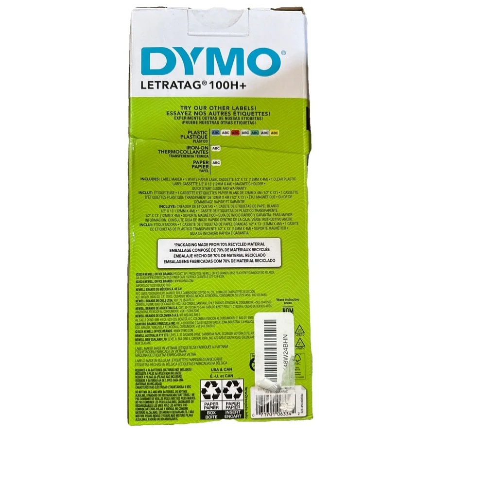 Dymo LetraTag Plus LT-100H Portable Label Maker 21455 21455/2174535 Read Descrip